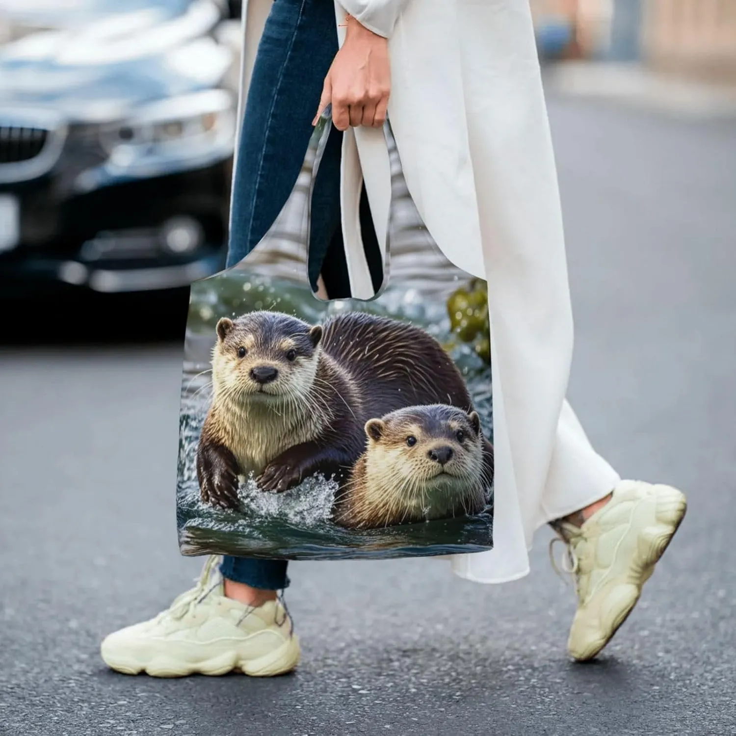 Canvas Tote Bag Reusable Grocery Bags Lightweight Handbag Teal Glitter Tote Bag for Shopping Cloth Bags