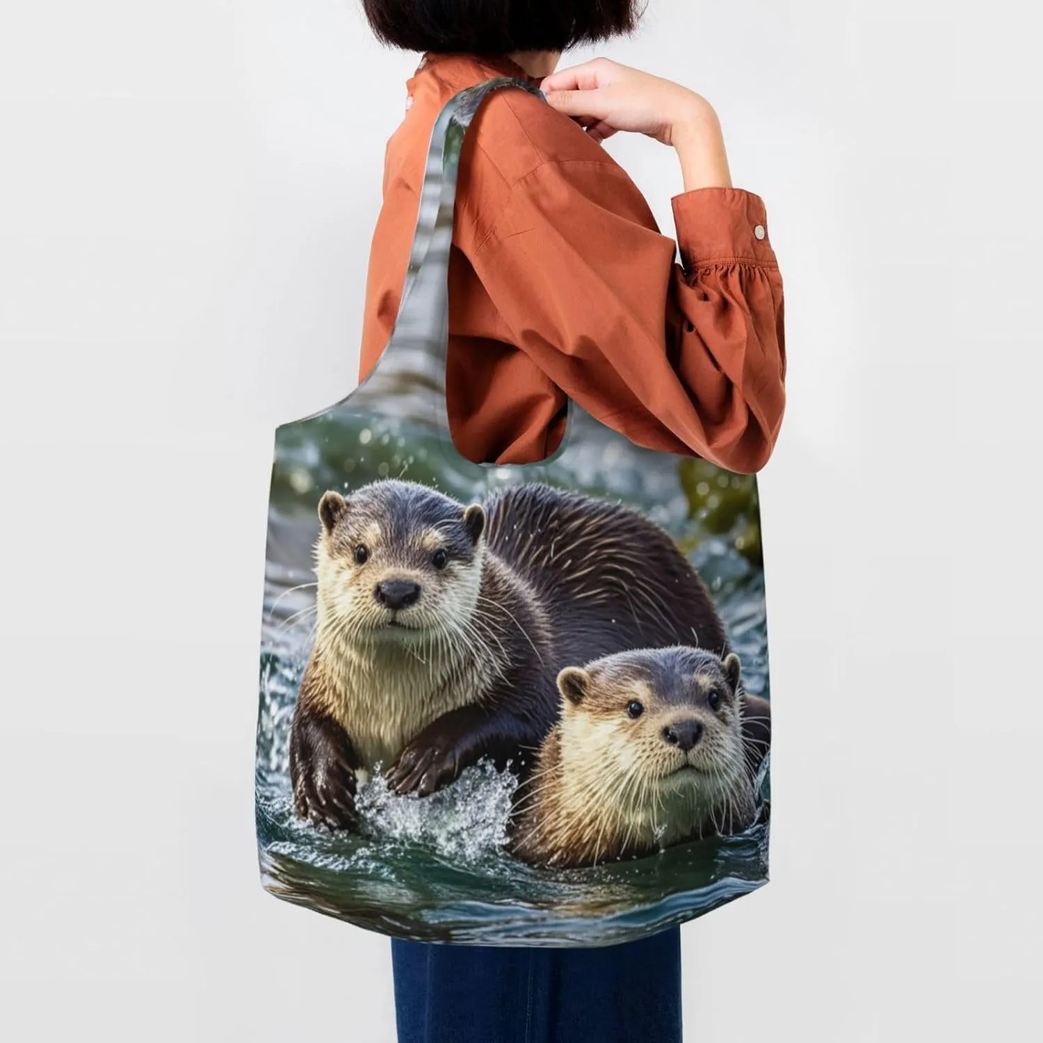 Canvas Tote Bag Reusable Grocery Bags Lightweight Handbag Teal Glitter Tote Bag for Shopping Cloth Bags