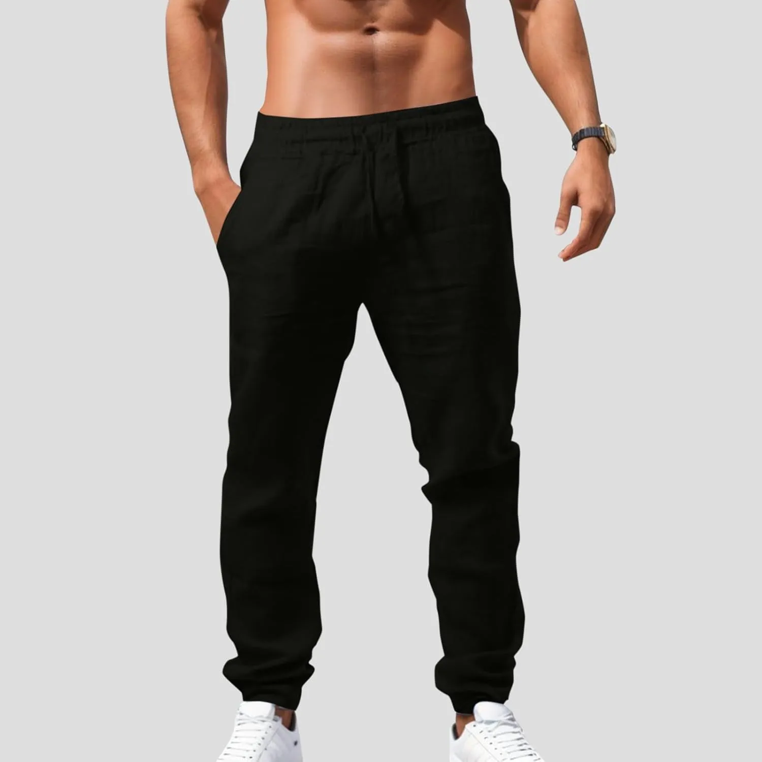 Cargo Work Pant Men Cotton Casual Cargo Pants Fitness Sweatpants Zip Pockets Joggers Tracksuit Bottoms Pant