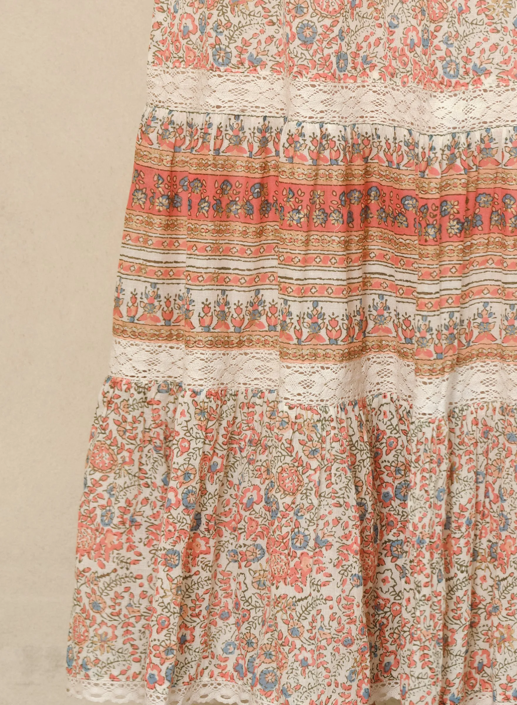 CASS PRINT MAXI SKIRT IN CORAL