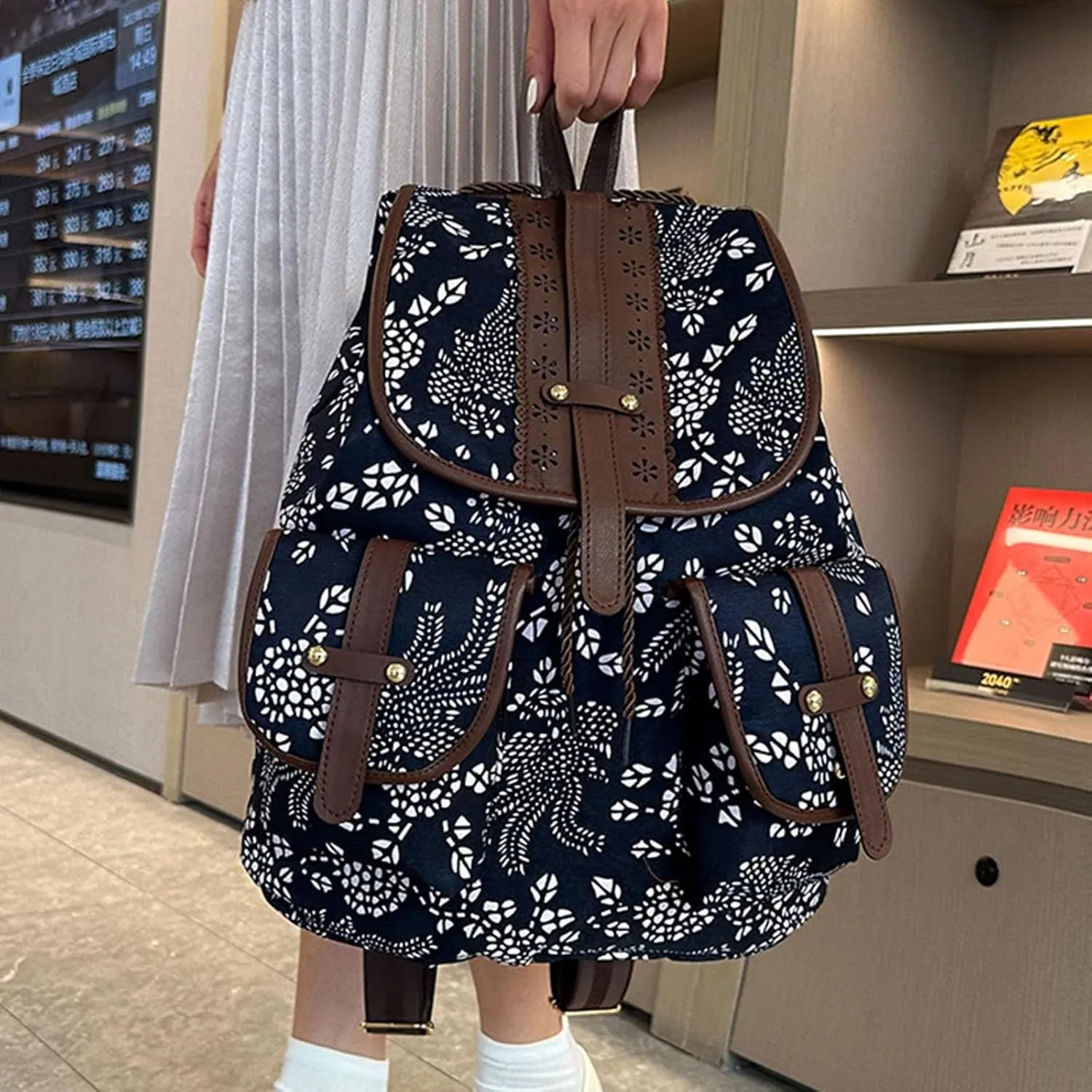 Casual Daily Daypack Purse for Women Transparent Practical Large Capacity Zipper Backpacks Womens Work Backpack