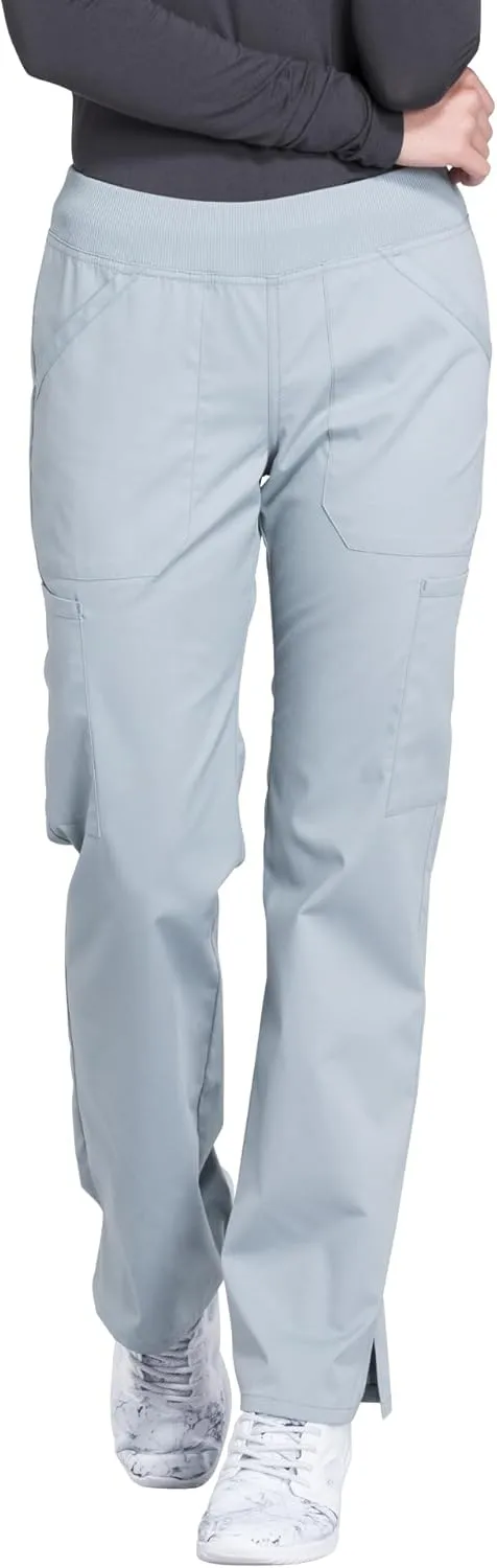 Cherokee Women's Scrub Pants Mid Rise Straight Leg Pull-on Cargo Pant with 6 Pockets & 2-Way Stretch Fabric - WW170