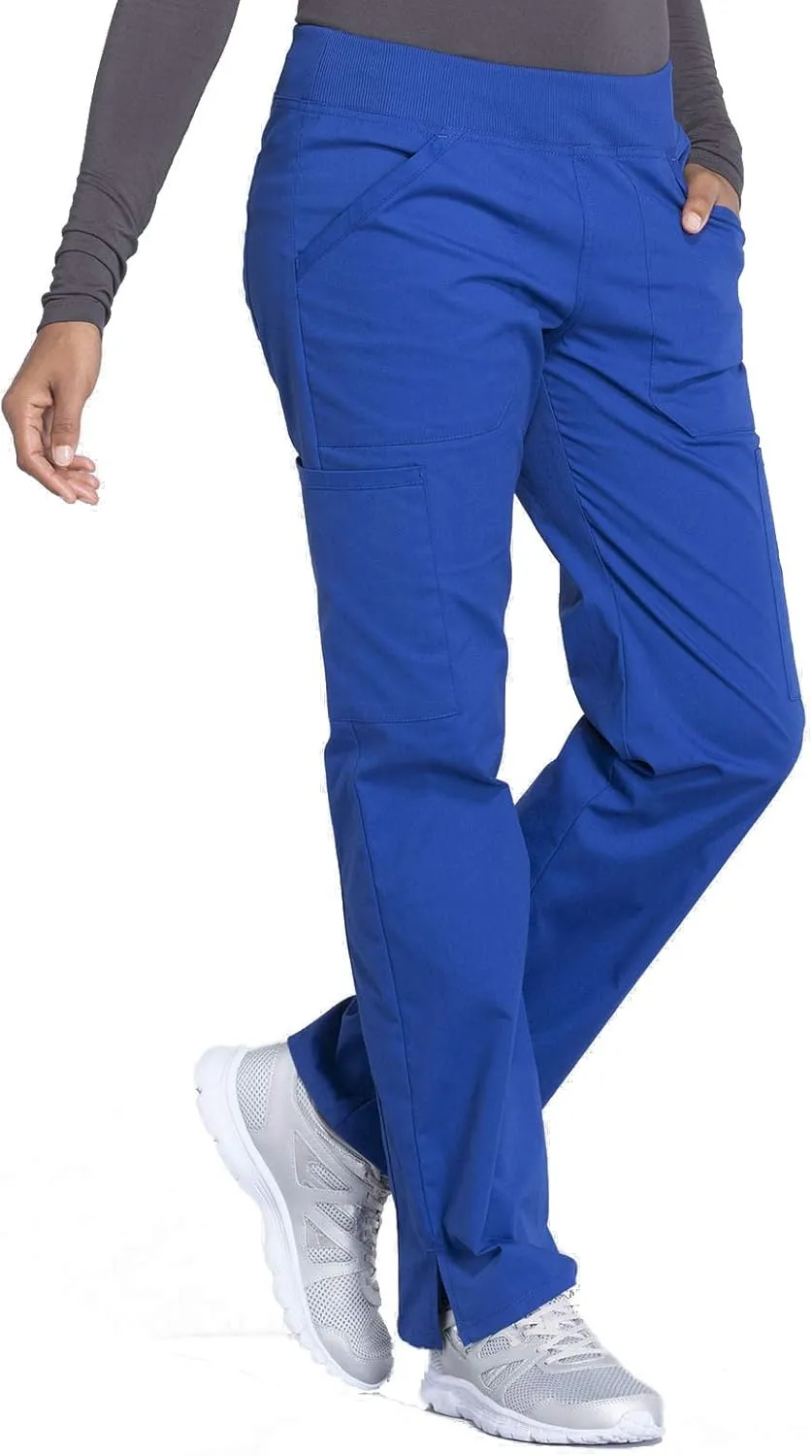 Cherokee Women's Scrub Pants Mid Rise Straight Leg Pull-on Cargo Pant with 6 Pockets & 2-Way Stretch Fabric - WW170