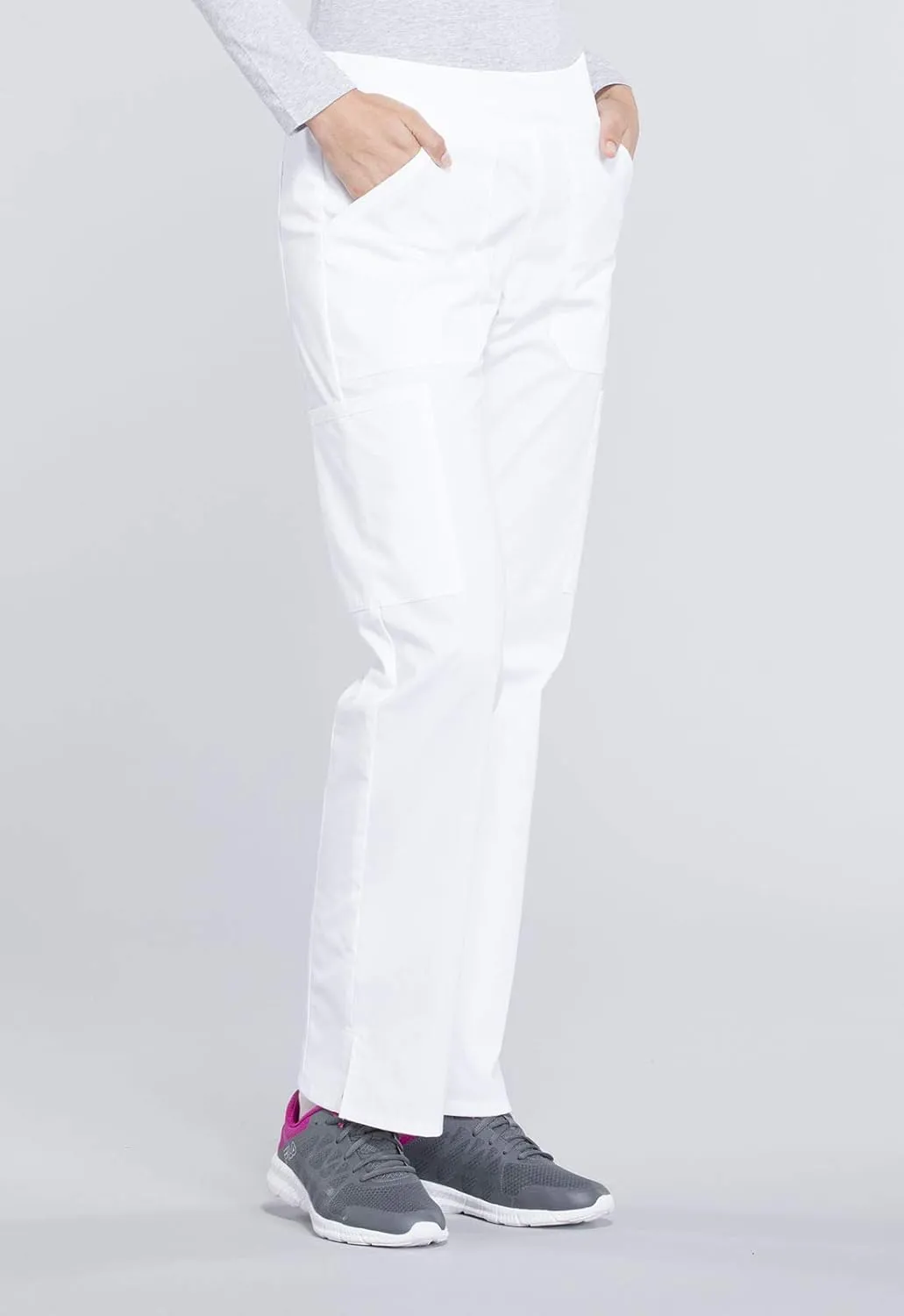 Cherokee Women's Scrub Pants Mid Rise Straight Leg Pull-on Cargo Pant with 6 Pockets & 2-Way Stretch Fabric - WW170