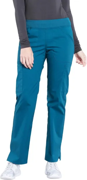 Cherokee Women's Scrub Pants Mid Rise Straight Leg Pull-on Cargo Pant with 6 Pockets & 2-Way Stretch Fabric - WW170