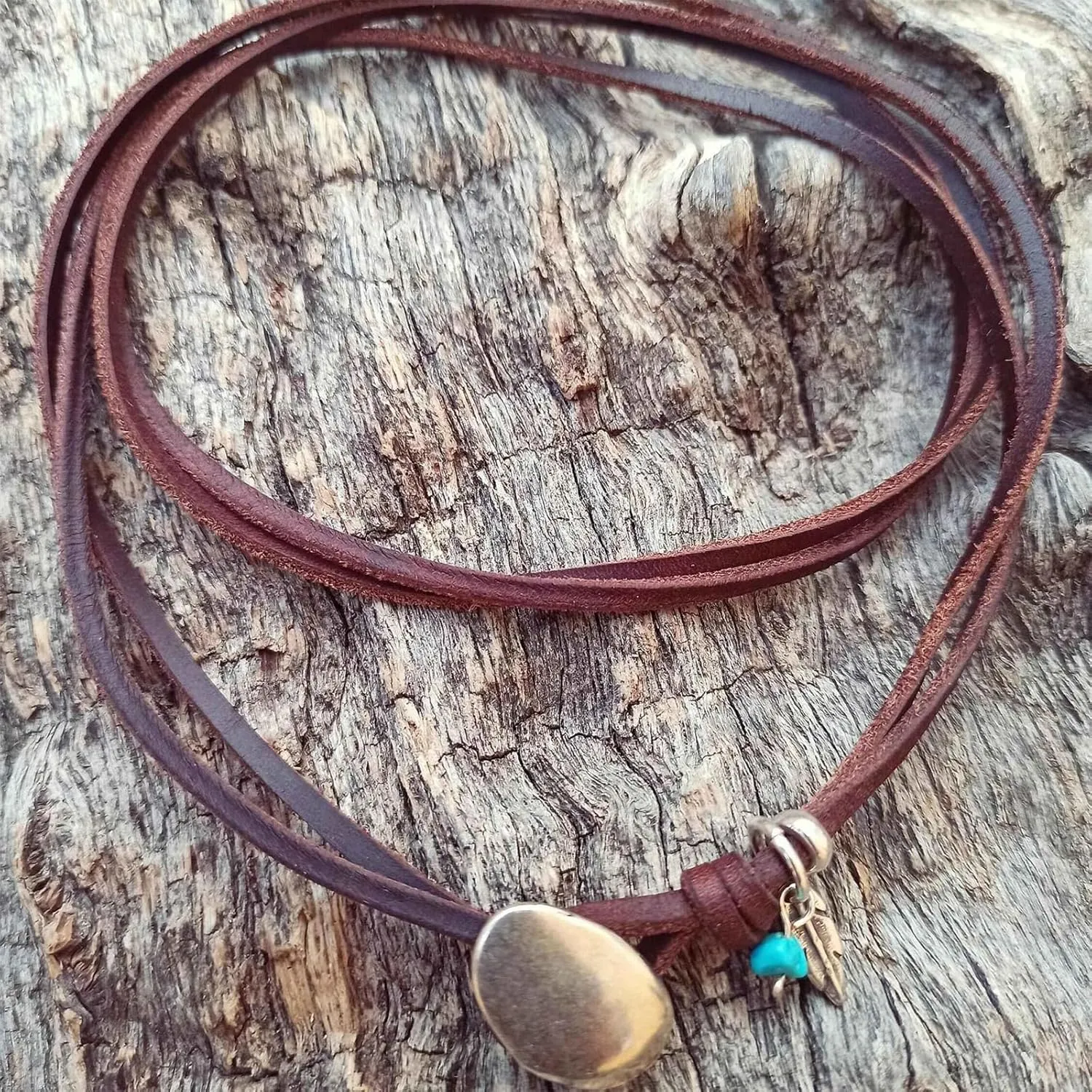 Choistily Boho Necklace Jewelry Western Outfit for Women Western Turquoise Jewelry Leather Necklace Accessories Summer Beach Essentials