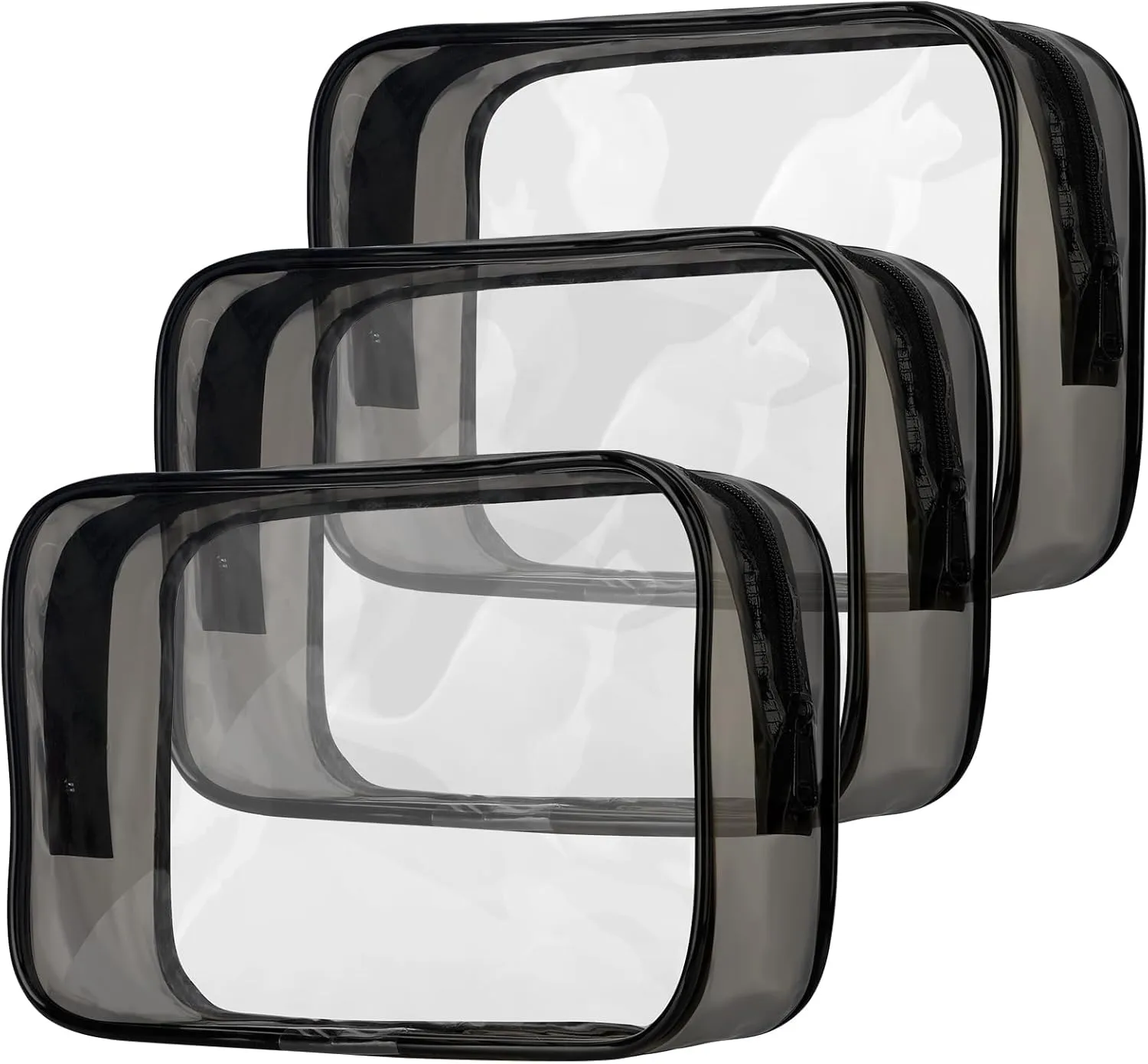 Clear Toiletry Bag, 3 Pack Clear Makeup Bag, Clear Travel Bags for Toiletries, Clear Toiletry Bags for Traveling, Clear Cosmetic Bag, Quart Size Travel Bag Tsa Approved, Clear Makeup Bags With Zipper