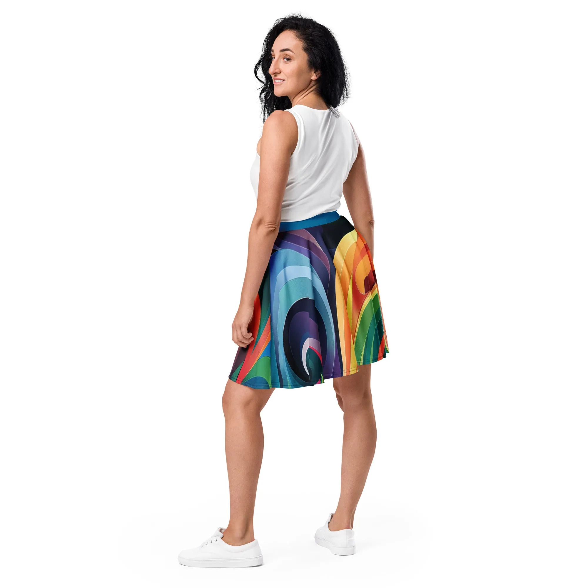 Colorful Abstract Skater Skirt