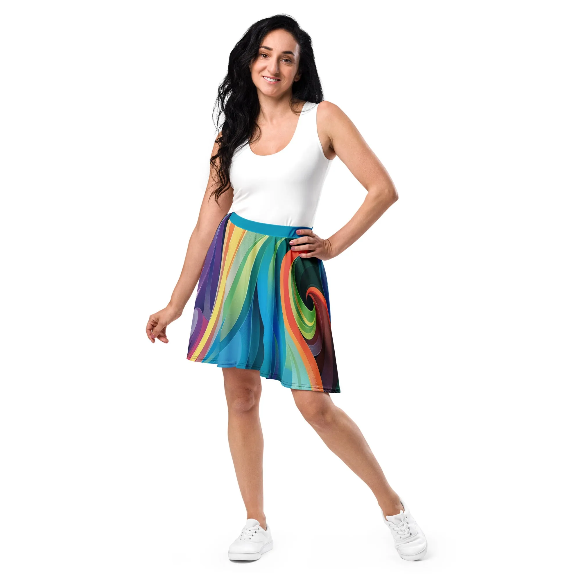 Colorful Abstract Skater Skirt