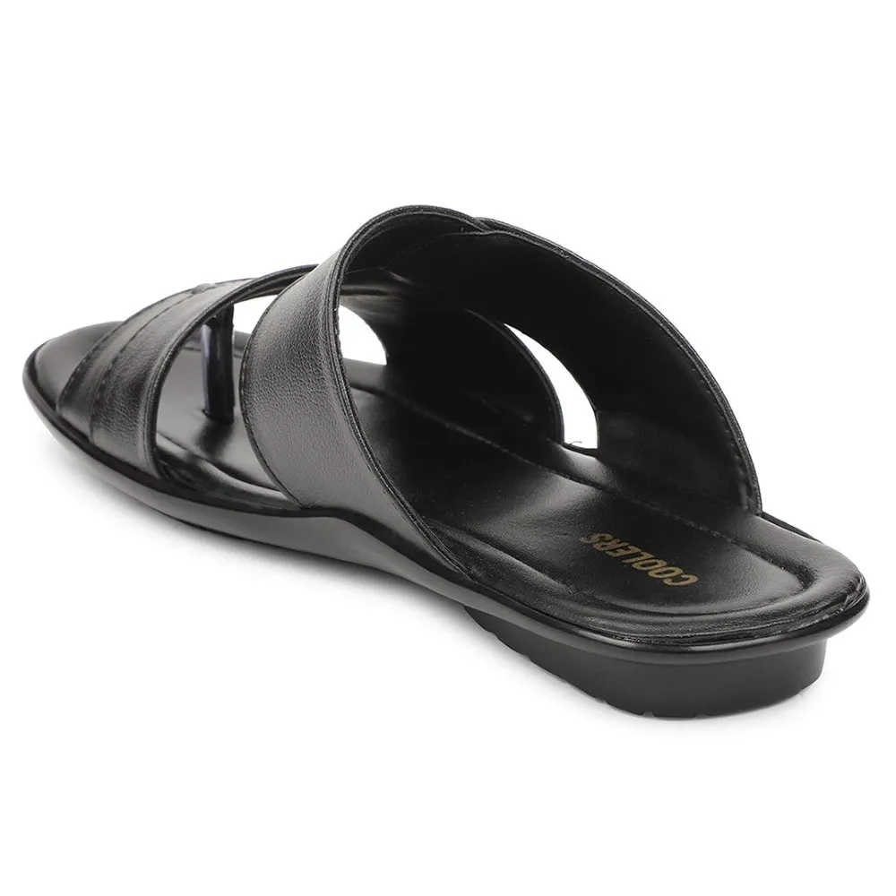Coolers Black Casual Slipper For Men COOL99-703 By Liberty