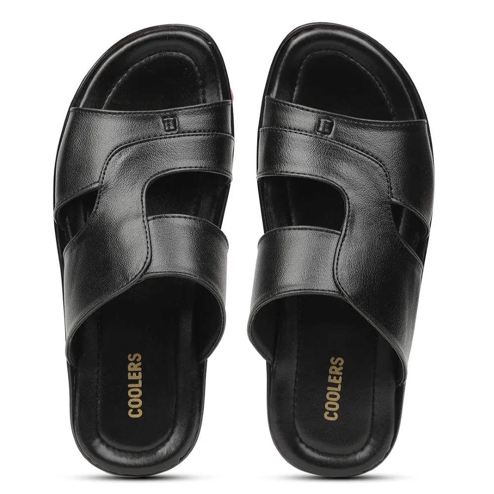 Coolers Black Casual Slipper For Men COOL99-703 By Liberty