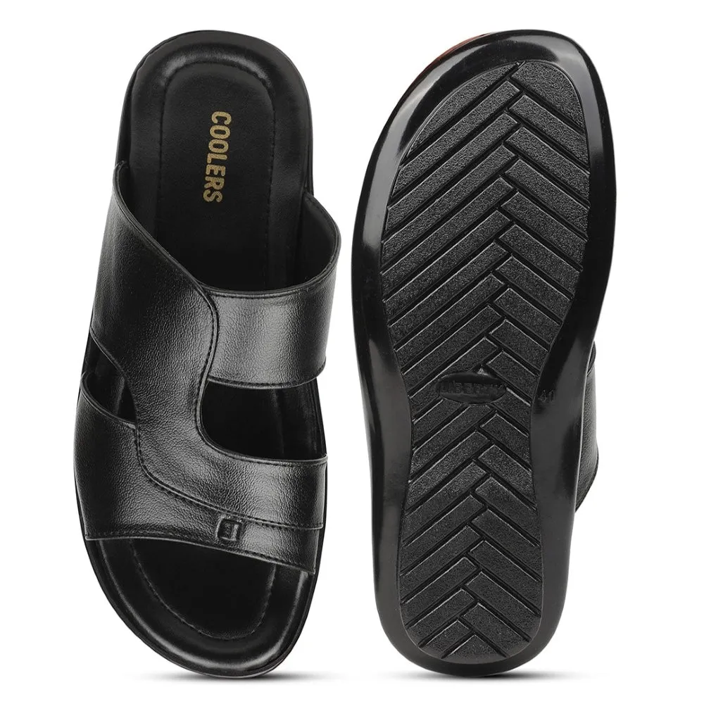 Coolers Black Casual Slipper For Men COOL99-703 By Liberty
