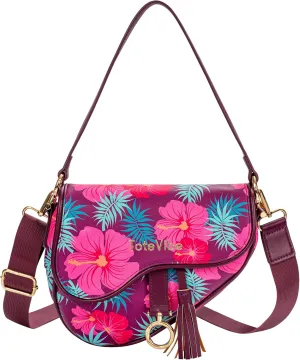 Crescent Bag for Women, Stylish Crossbody Hobo Saddle Purse & Sling Bag with Chain Strap
