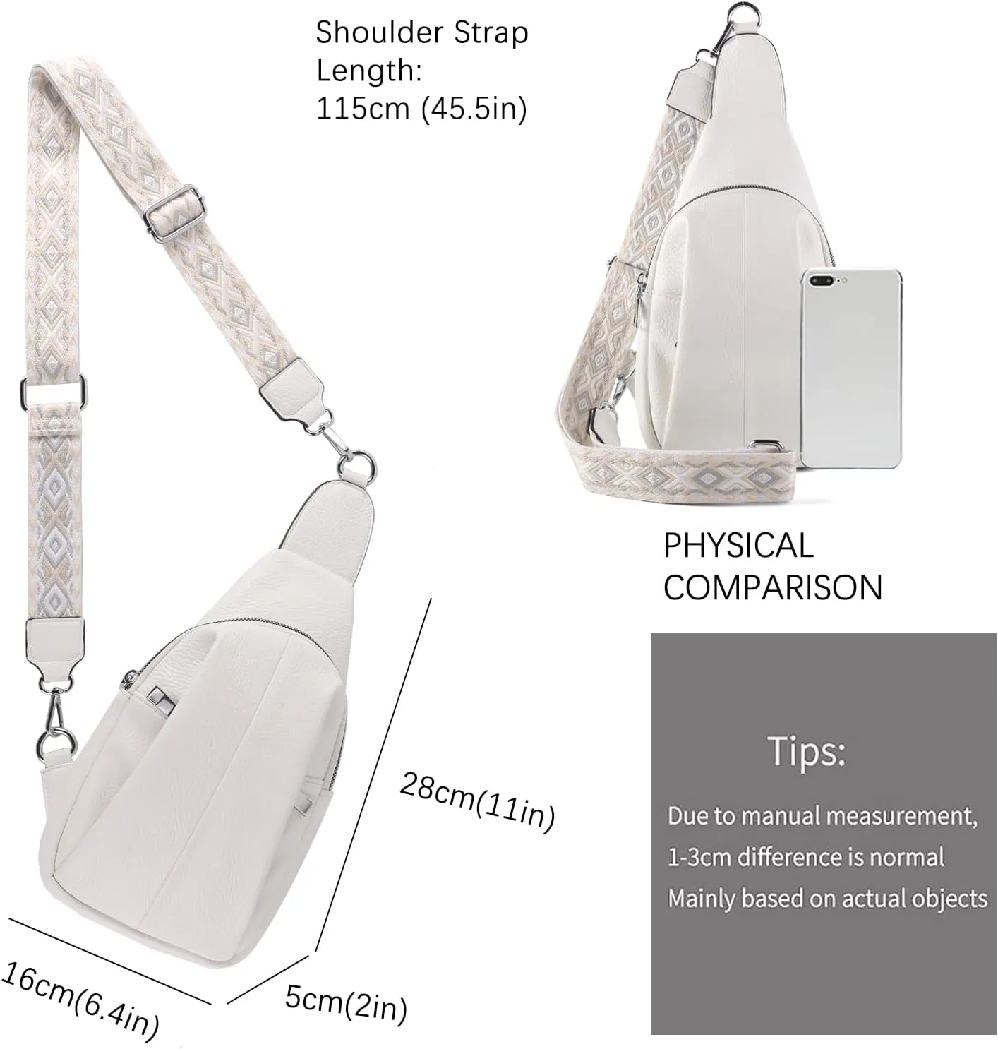 Crossbody Bags for Women,Sling Bag for Women,Fanny Packs Chest Bag for Work Travel Leather Sling Backpack