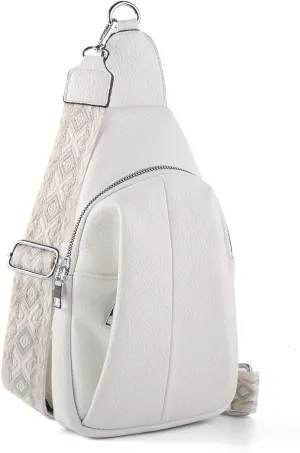 Crossbody Bags for Women,Sling Bag for Women,Fanny Packs Chest Bag for Work Travel Leather Sling Backpack