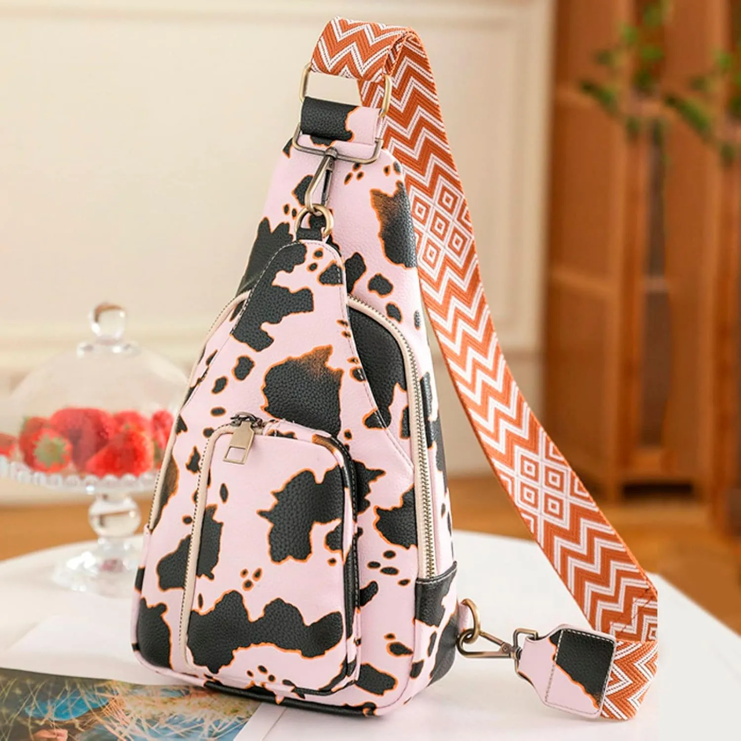 Crossbody Small Sling Backpack for Women Men Cross Body Shoulder Bags with Keyholder Stylish Versatile Bag