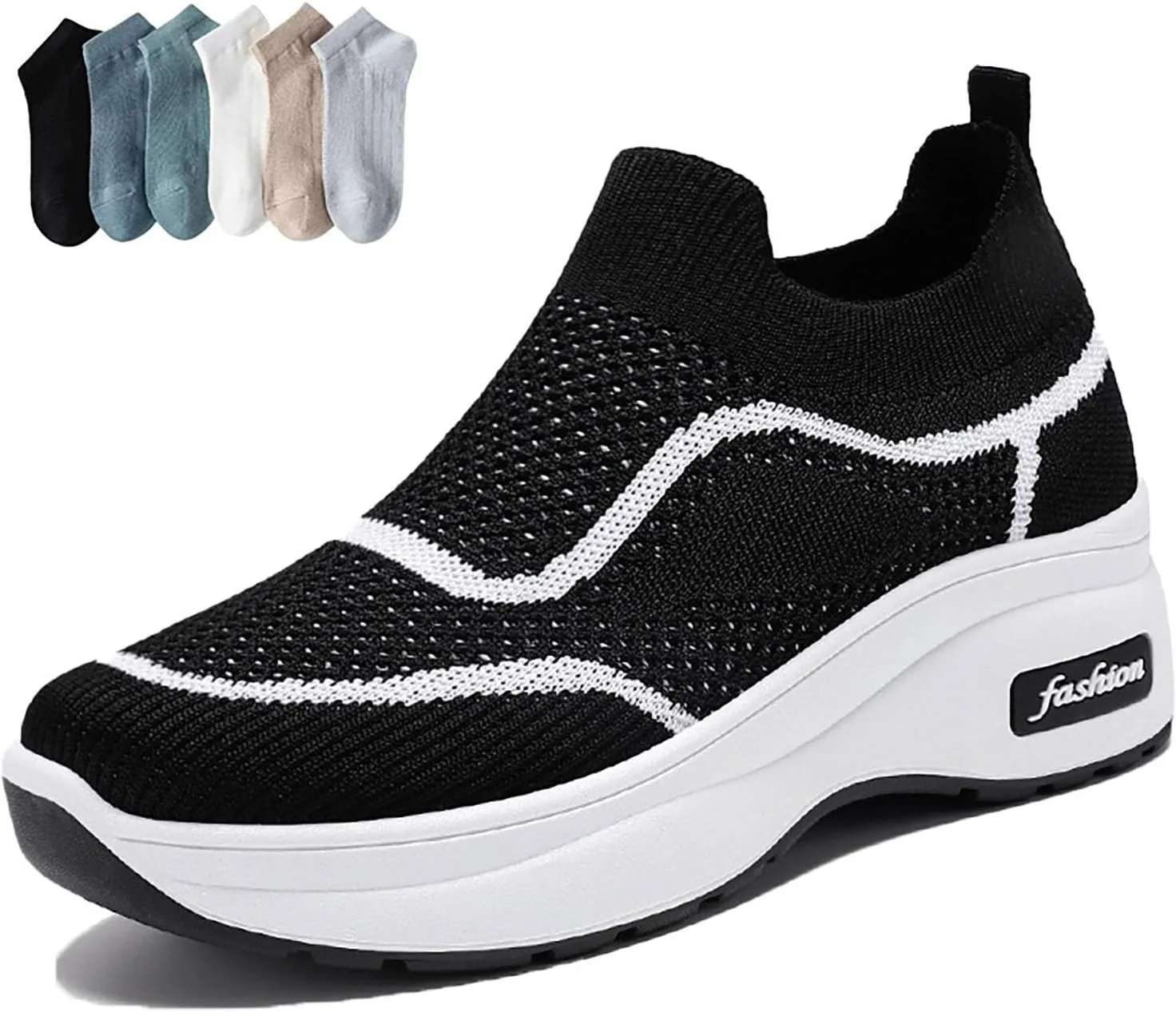 Cubicbee Women's Thick-Soled Non-Slip Mesh Orthopedic Loafers,Comfortable Walking Sneakers Lightweight Breathable Mesh Causal Shoes