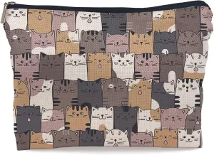 Cute Cat Makeup Bag - Cosmetic Bag for Purse, Cat Lovers Gift