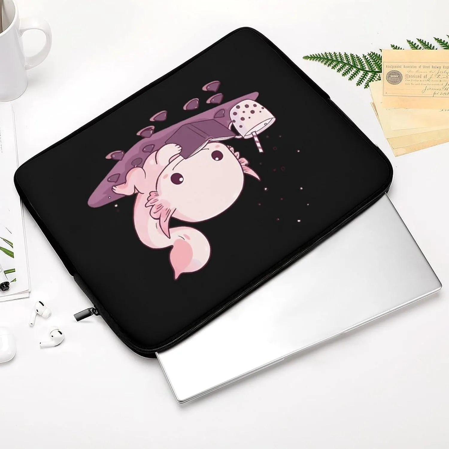 Cute Relaxed Axolotl Personalized Laptop Bag Business Casual Laptop Cases Slim Computer Bag Briefcase