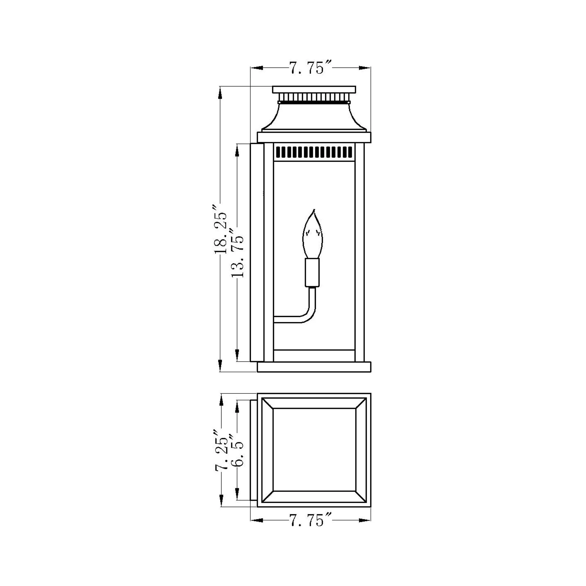 CWI Lighting Milford 2-Light Outdoor Black Wall Lantern