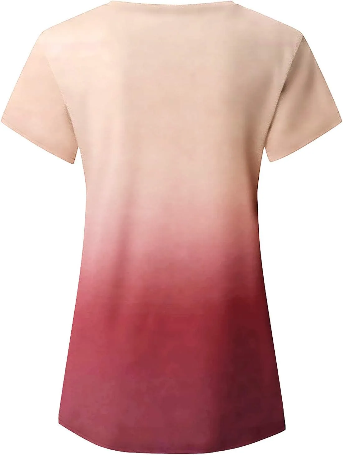 DASAYO Women's Gradient T Shirts Loose Fit V-Neck Summer Comfy Tops Tee Trendy Vacation Going Out Fashion Tees Shirt Clothes