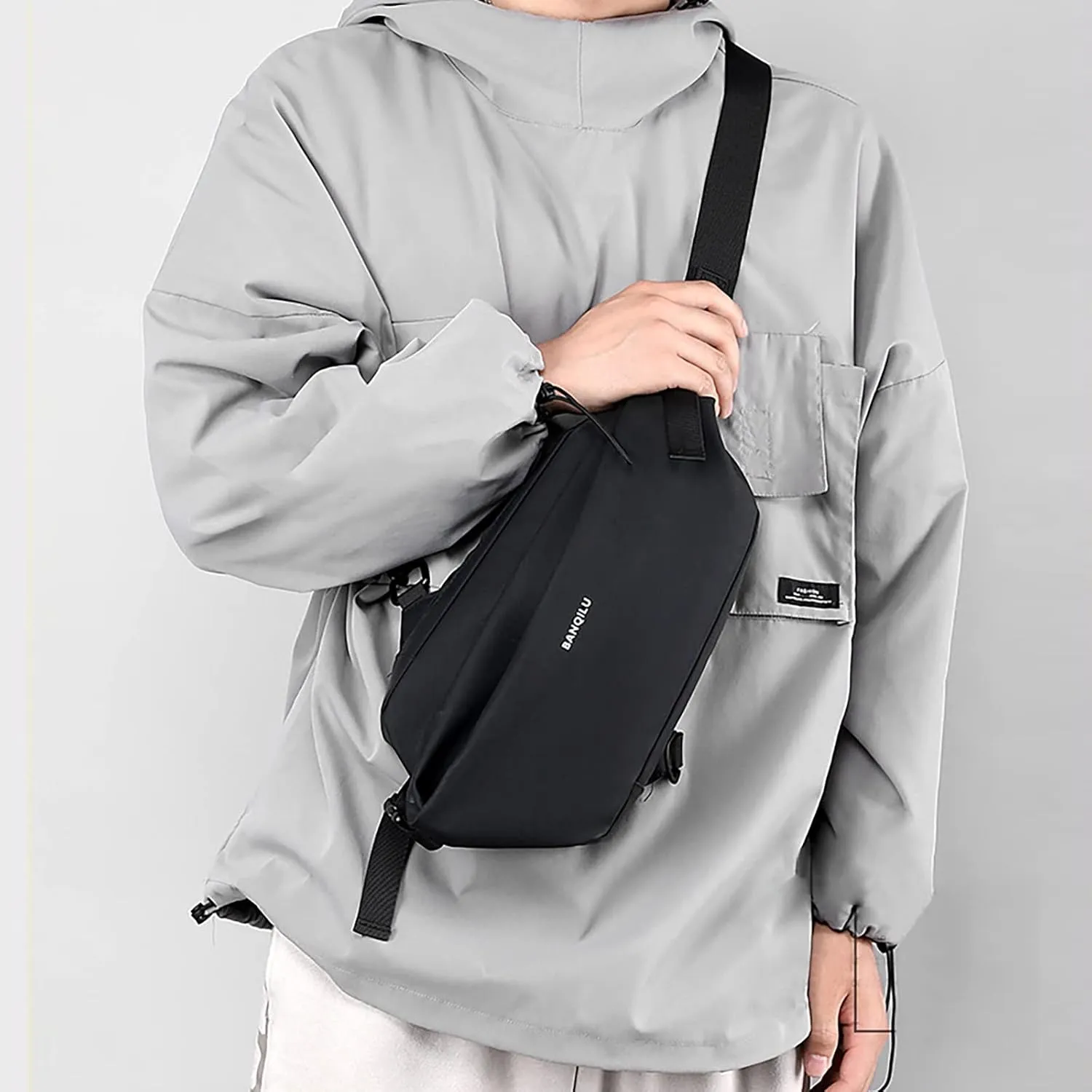 Daypack Day Pack for Man Woman 2025 New Men's Light Casual One Shoulder Fashion Vertical Zip Crossbody Bag