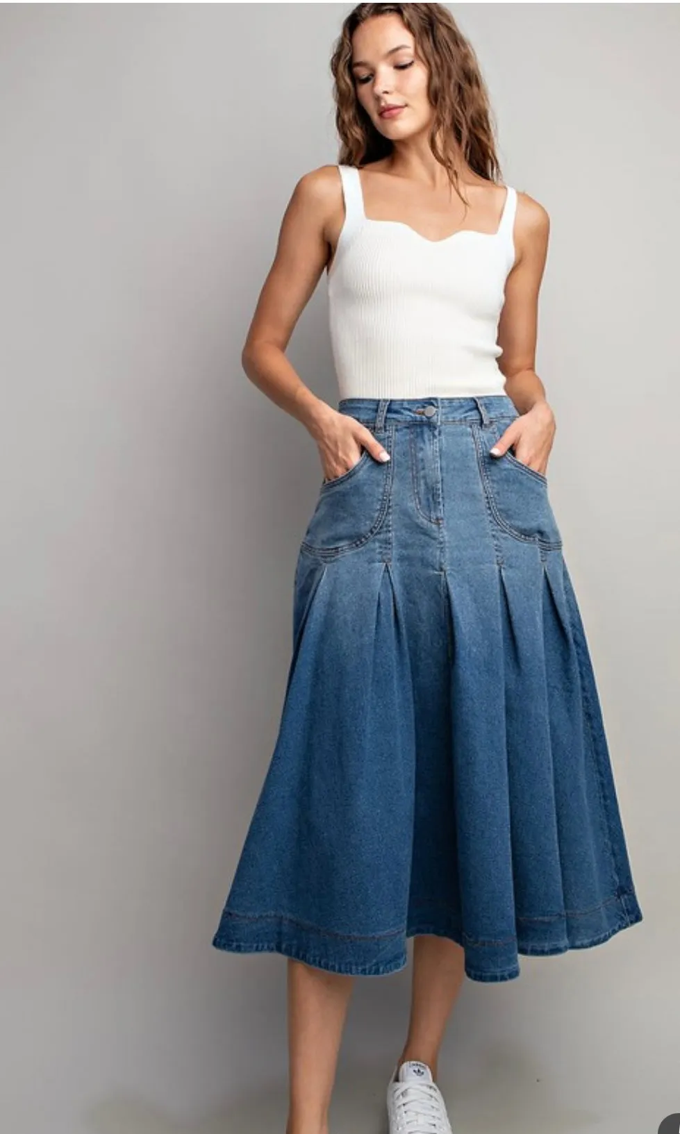 Denim Midi Skirt