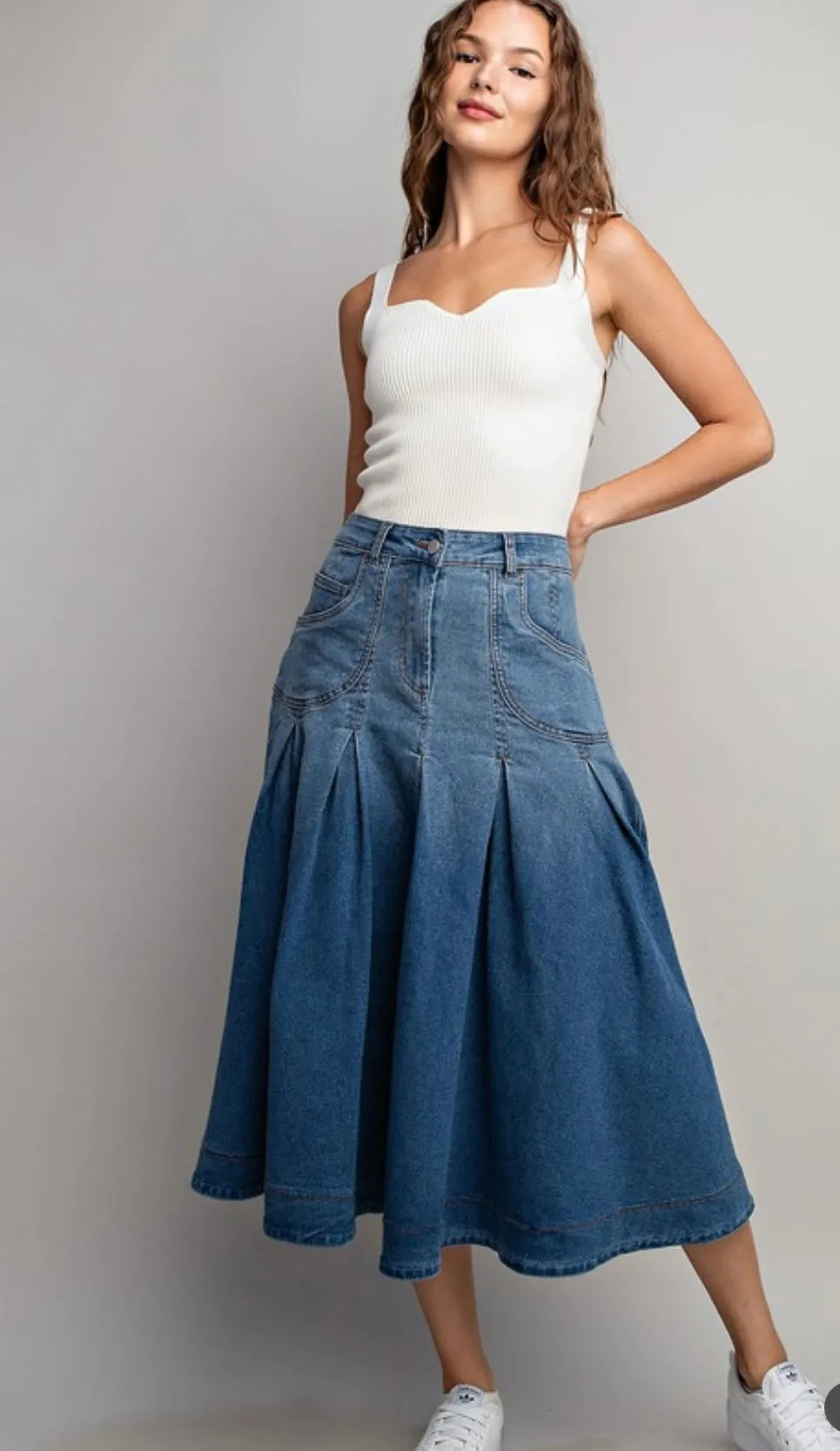 Denim Midi Skirt