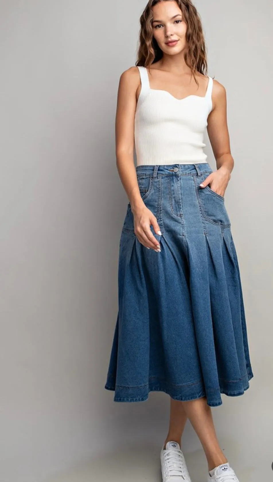 Denim Midi Skirt
