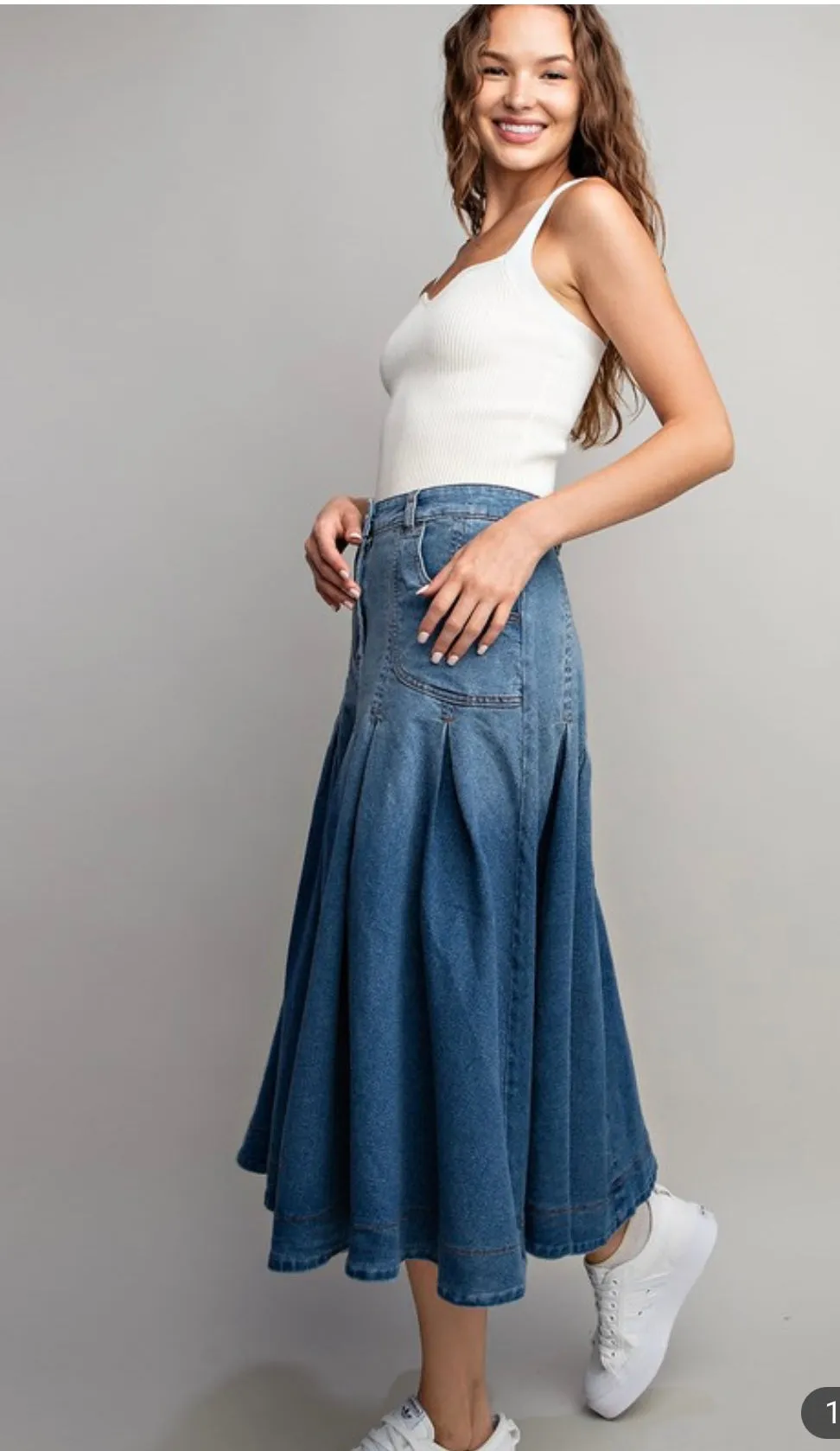 Denim Midi Skirt