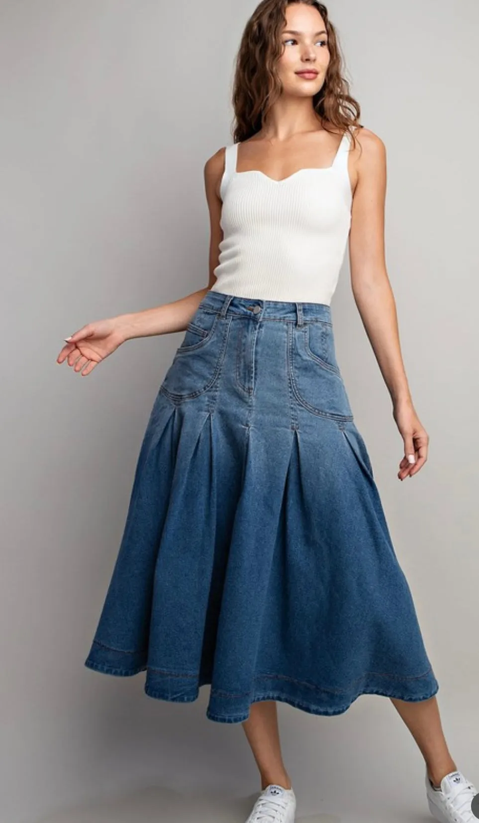 Denim Midi Skirt