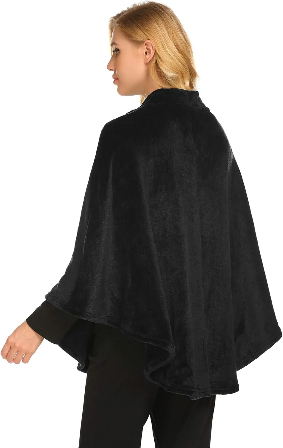 Ekouaer Flannel Faux Poncho for Women Lightweigh Blanket Warm TV Shawl Winter Coat Sweater Cape