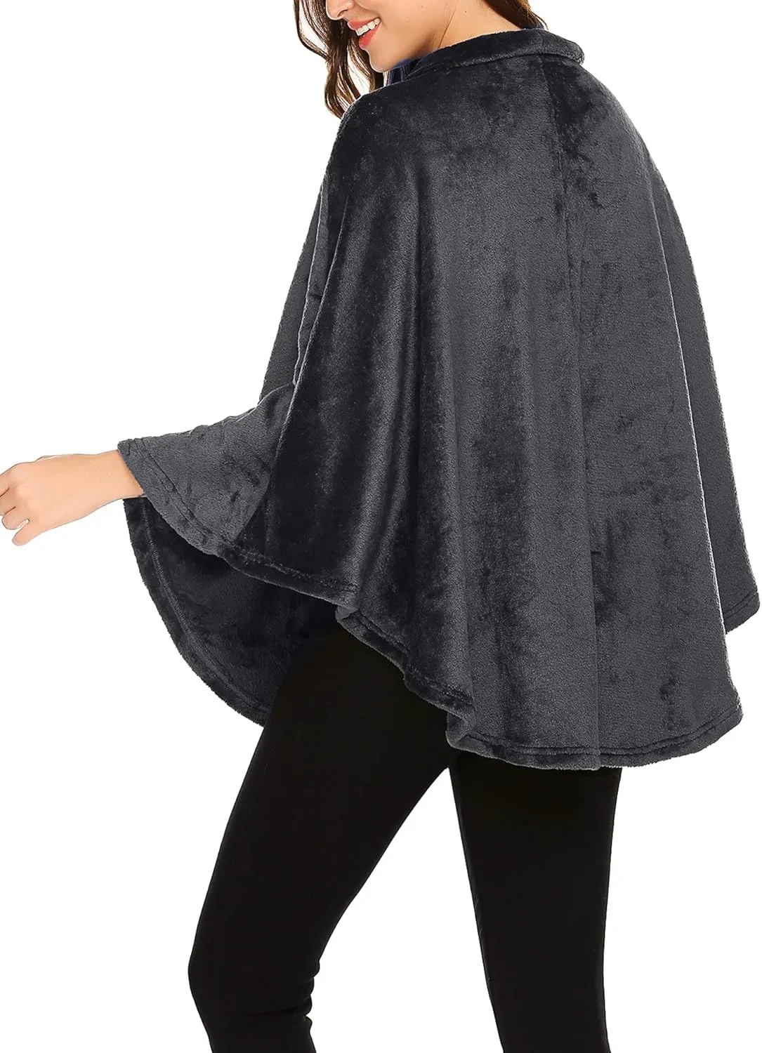 Ekouaer Flannel Faux Poncho for Women Lightweigh Blanket Warm TV Shawl Winter Coat Sweater Cape