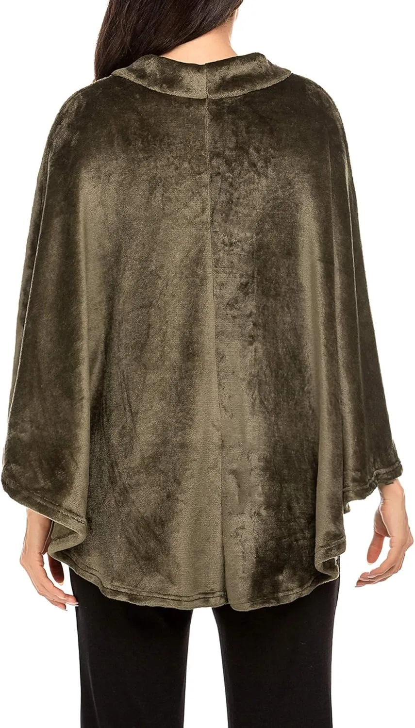 Ekouaer Flannel Faux Poncho for Women Lightweigh Blanket Warm TV Shawl Winter Coat Sweater Cape