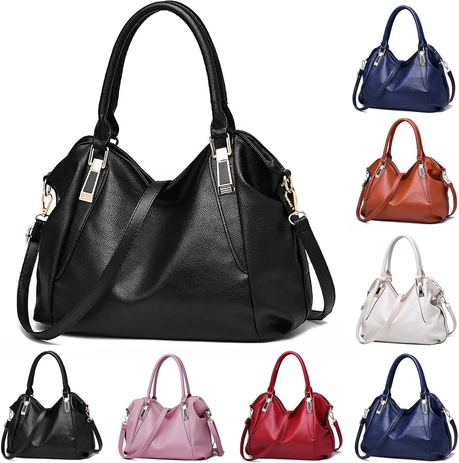 Elegant Tote Handbag for Women - Ladies Purse Satchel Shoulder Bag - Underarm Leather Dumplings Bag