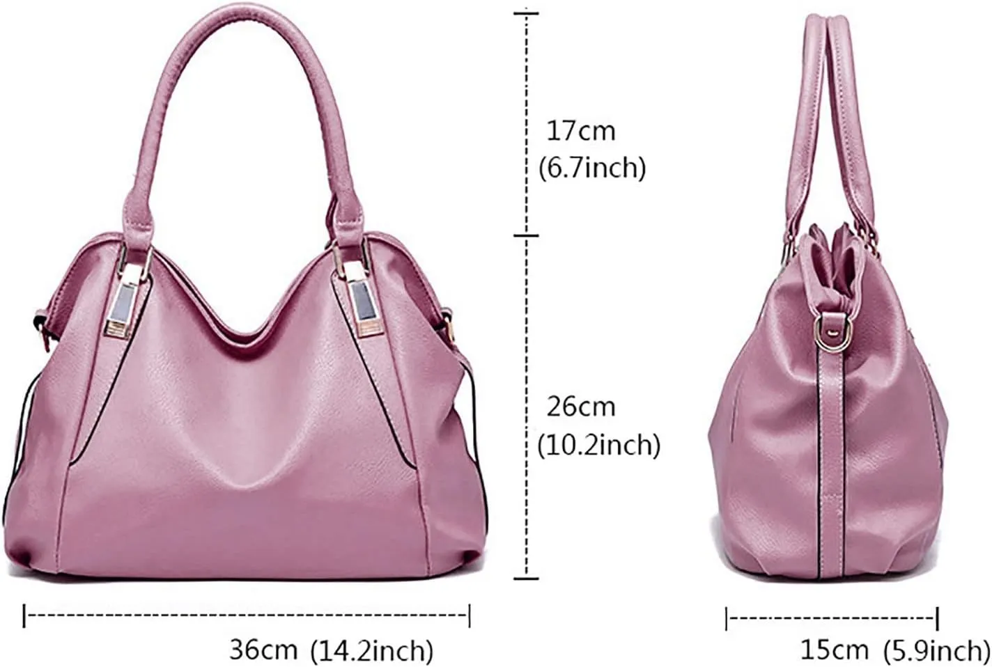 Elegant Tote Handbag for Women - Ladies Purse Satchel Shoulder Bag - Underarm Leather Dumplings Bag