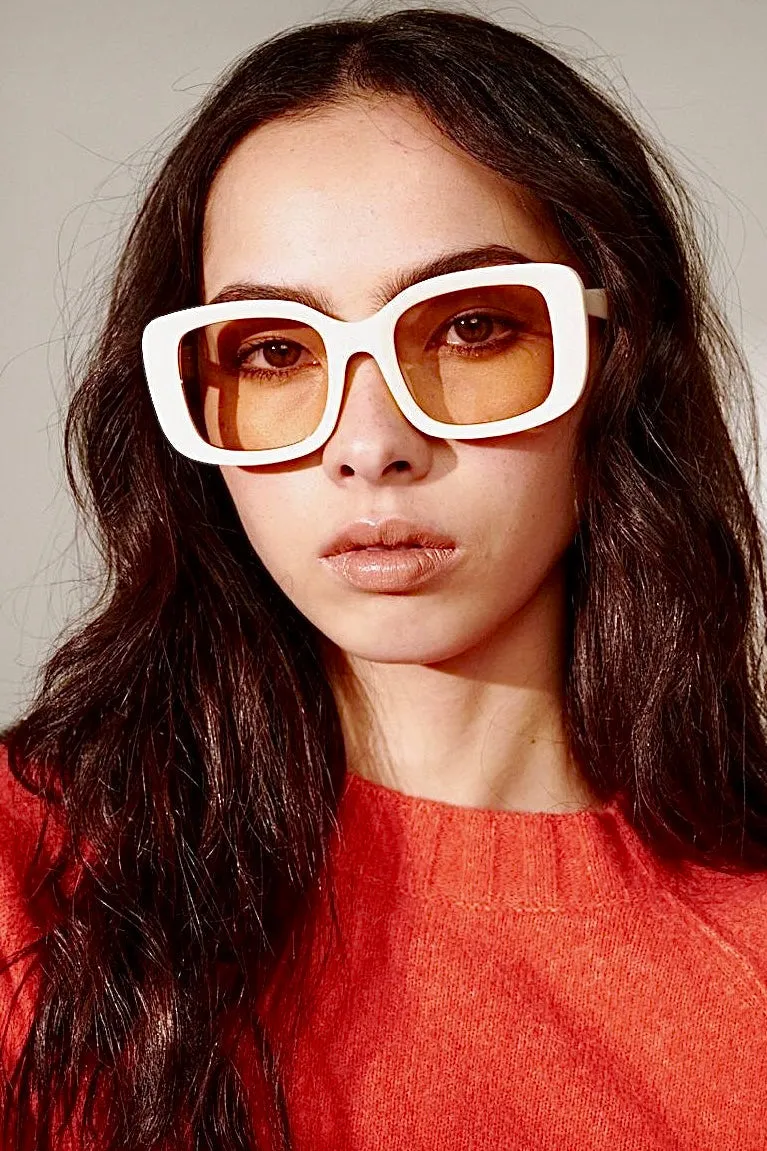 ELISHA OVERSIZED SUNGLASSES WHITE