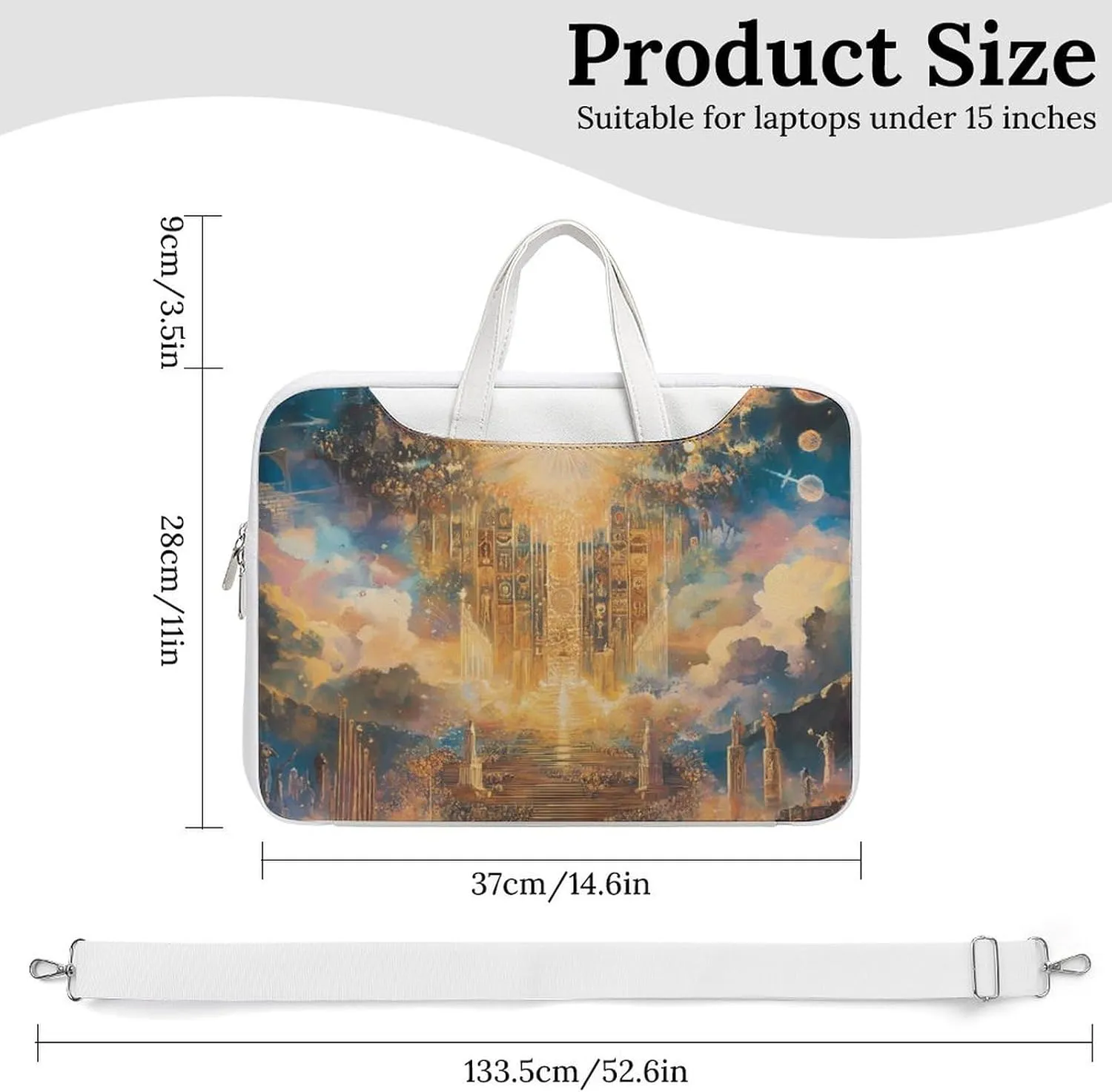 Esotericism From Darkness to Light Leather Bag Laptop Case Slim Water Resistant Computer Bags with Handle Briefcase for Work