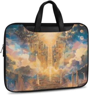 Esotericism From Darkness to Light Leather Bag Laptop Case Slim Water Resistant Computer Bags with Handle Briefcase for Work