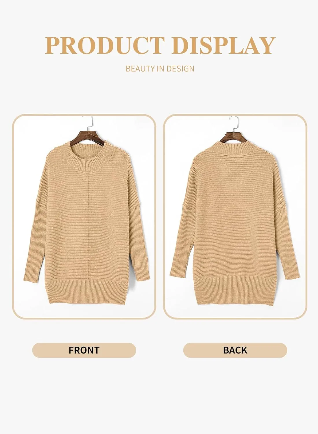 Eytino Womens Plus Size Sweaters Long Sleeve Crew Neck Split Hem Casual Oversized Ribbed Knit Tunic Pullover Tops(1X-5X)