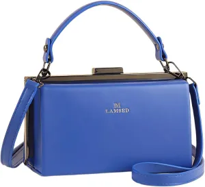 Fashion Women's Leather Evening Bag Top Handle Satchel crossbody Handbags Purses Small Hard Square Box Shoulder Bags