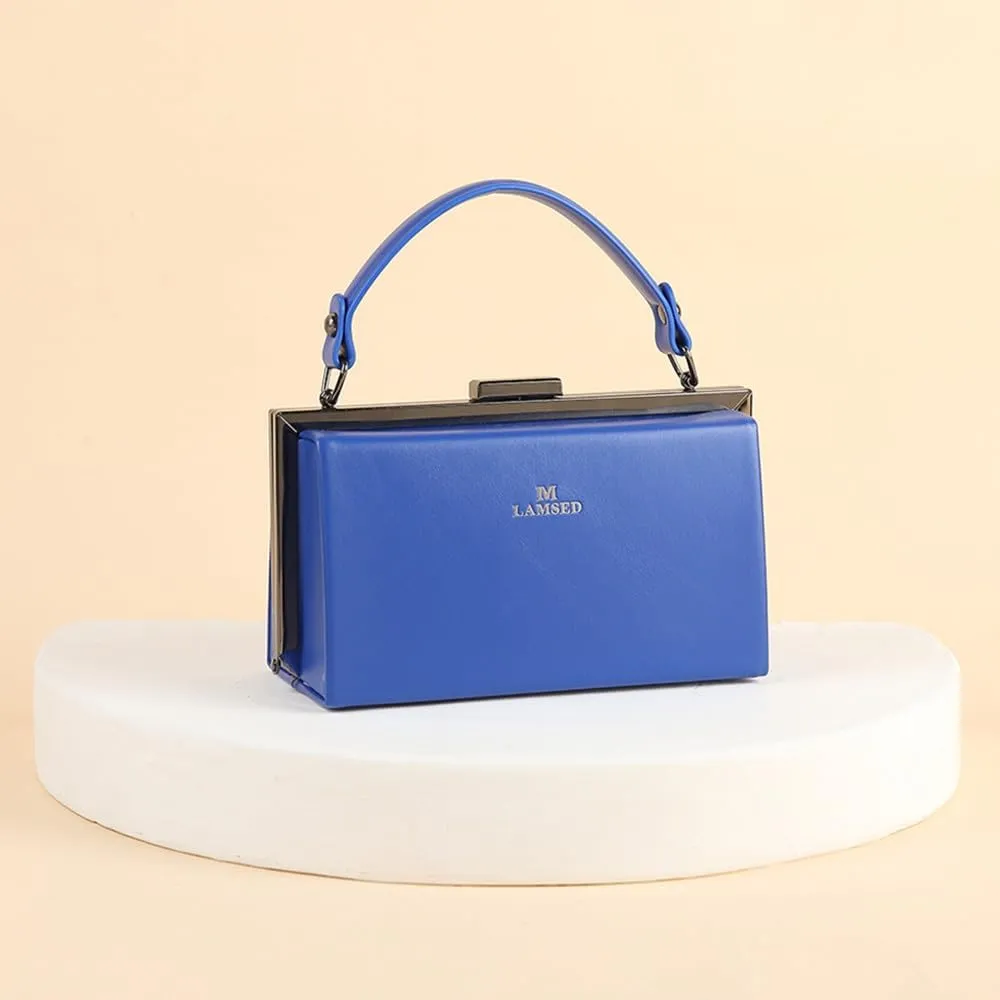 Fashion Women's Leather Evening Bag Top Handle Satchel crossbody Handbags Purses Small Hard Square Box Shoulder Bags