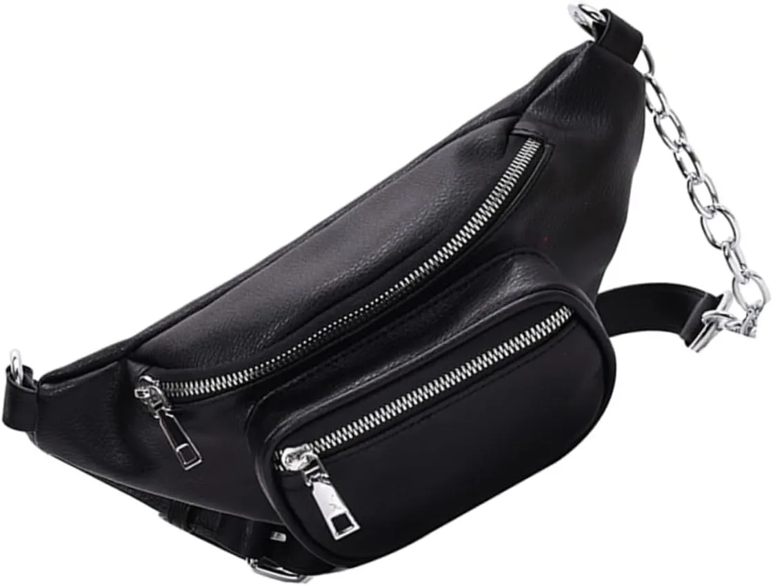 Fashionable Women's Chest Bag Chain Cross Body Bag Practical Storage Waist Bag Comfortable Pu Leather Purse