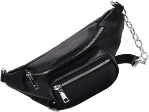 Fashionable Women's Chest Bag Chain Cross Body Bag Practical Storage Waist Bag Comfortable Pu Leather Purse