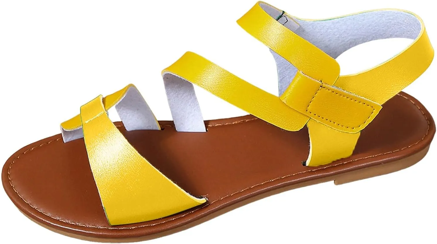 Flat Sandals for Women Indoor Home Comfortable Soft Sole Slippers Outdoor Beach Slip-On Casual Shoe Breathable Open Toe Walking Footwear with Hook Loop Strap Fashion Quick Drying Summer Shoes