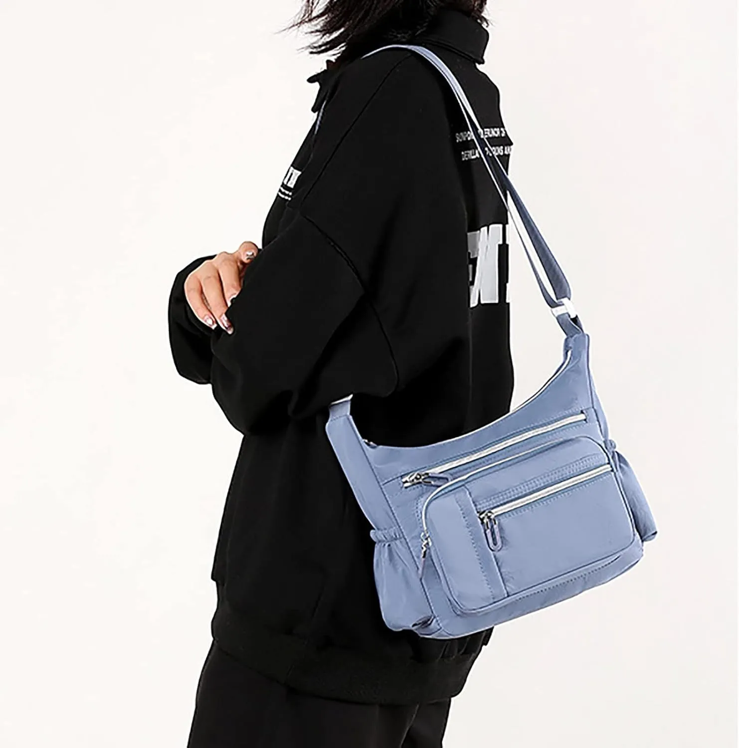 Foldie Crossbody Bags for Women Waterproof Nylon Crossbody Bags for Woman Trendy Womens Vacation Shoulder Bag(BU1)