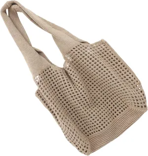 Gatuida Summer Crochet Tote Bag Lightweight Mesh Handbag for Beach Shopping and Daily Use Durable and Stylish