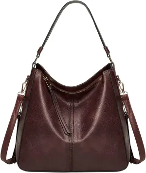 Genuine Leather Shoulder Bags Stylish Hobo Handbags Purses Crossbody Bags for Women Hobo, Silver