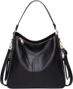 Genuine Leather Shoulder Bags Stylish Hobo Handbags Purses Crossbody Bags for Women Hobo, Silver