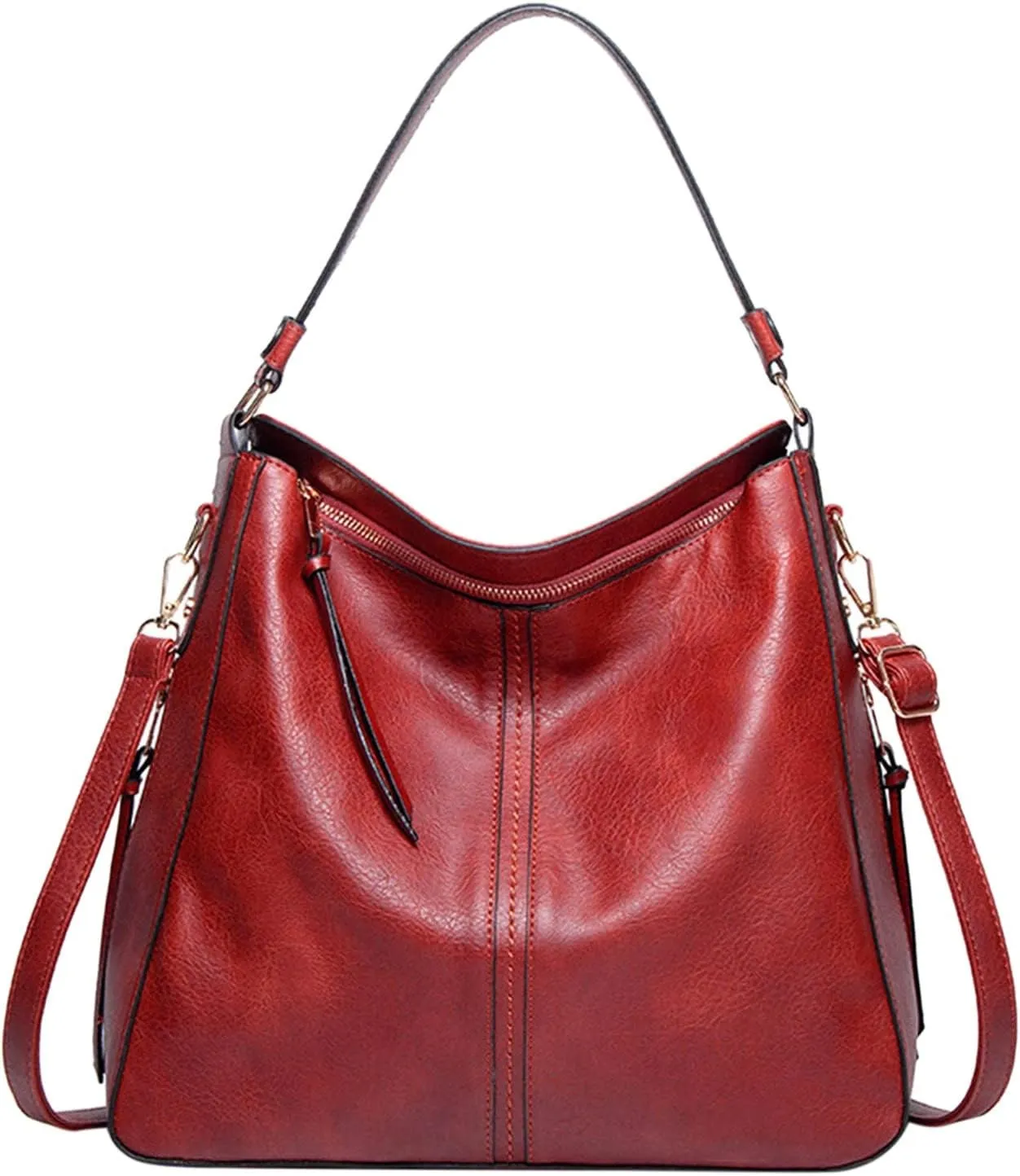 Genuine Leather Shoulder Bags Stylish Hobo Handbags Purses Crossbody Bags for Women Hobo, Silver